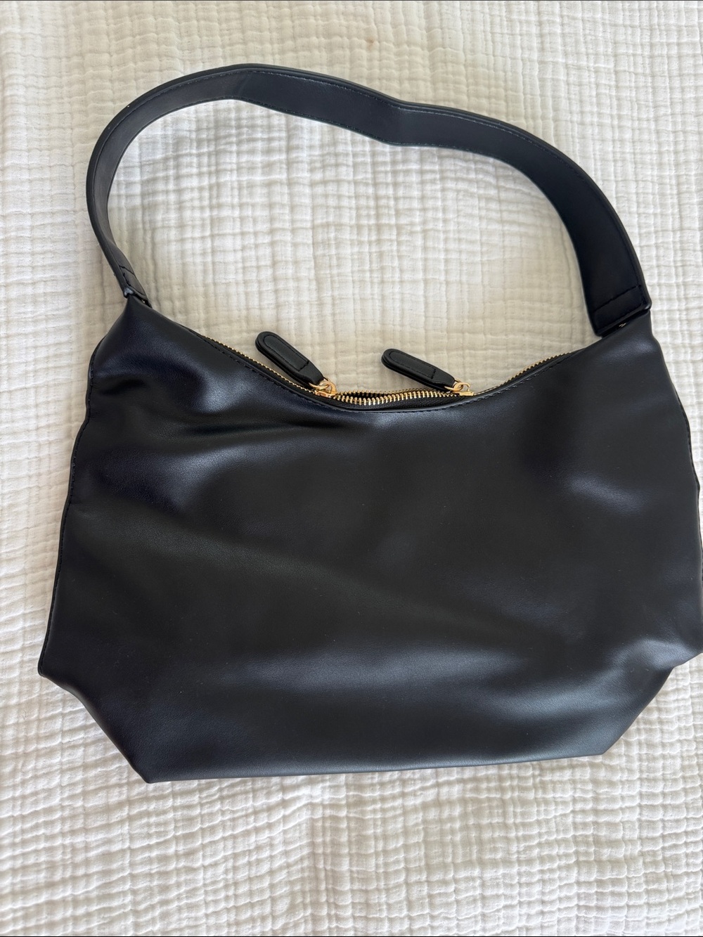 Amazon Black Shoulder Hobo Bag with Gold Hardware